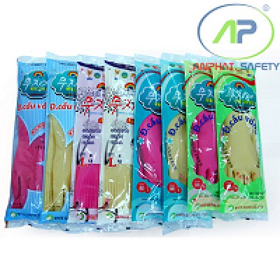 Găng tay cao su gấp nếp (cầu vòng) Số 7/M